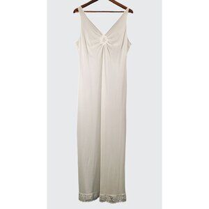Vintage Margit Brandt For R USA Ivory Sheer Knee Length Slip Women's Size Medium